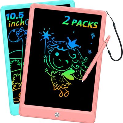 LCD Writing Tablet Doodle Board, Colorful Drawing Pad, Electronic Drawing Tablet, Drawing Pads,Travel Gifts for Kids Ages 3 4 5 6 7 8 Year Old Girls Boys (10.5 inch, Blue&Pink)