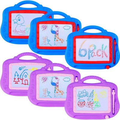 Color Doodle Boards - 6 Pack Magnetic Drawing Board Set for Kids-Toddler Drawing Board and Writing Board-Sketch Pad Bulk Toy Christmas Party Favor Birthday Gift for Toddlers,Preschool,Kindergarten