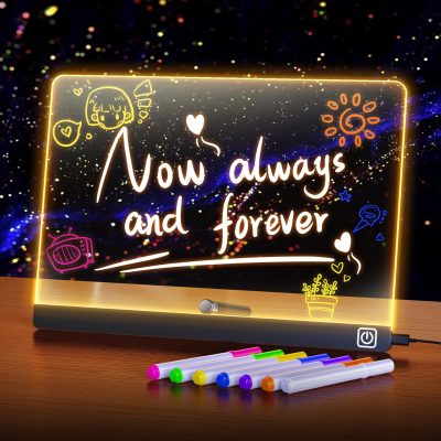 led Drawing Board Message Board with Lights for led Note Board (11.8 * 7.9 inches) Lighted Drawing Board for Kids Gift