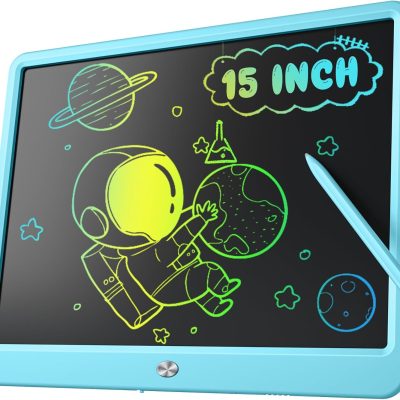 LCD Writing Tablet for Kids,  15-Inch Large Screen Doodle Board Drawing Tablet Writing Pad Educational Toddler Toys, Birthday Gifts for 3-12+ Year Old Girls Boys Message Practice Tablet, Blue