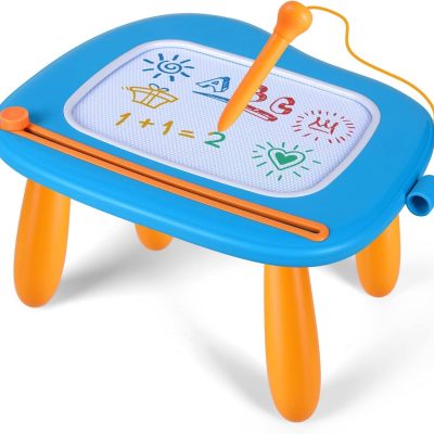 Magnetic Drawing Board for Kids - Toddler Toys for Age 1-2 Boys Girls - Educational Learning Toys for 1 2 3 Year Old Baby Birthday Gifts (Blue)