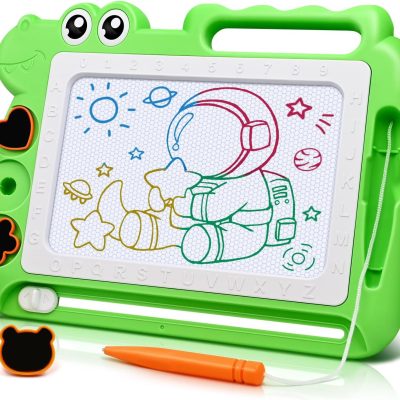 Magnetic Drawing Board Toddler Toys Gift for Girls Boys, Color Sketch Writing Scribble Doodle Pad Travel Games, Educational Learning Kids Toys for Birthday or Easter (Green)
