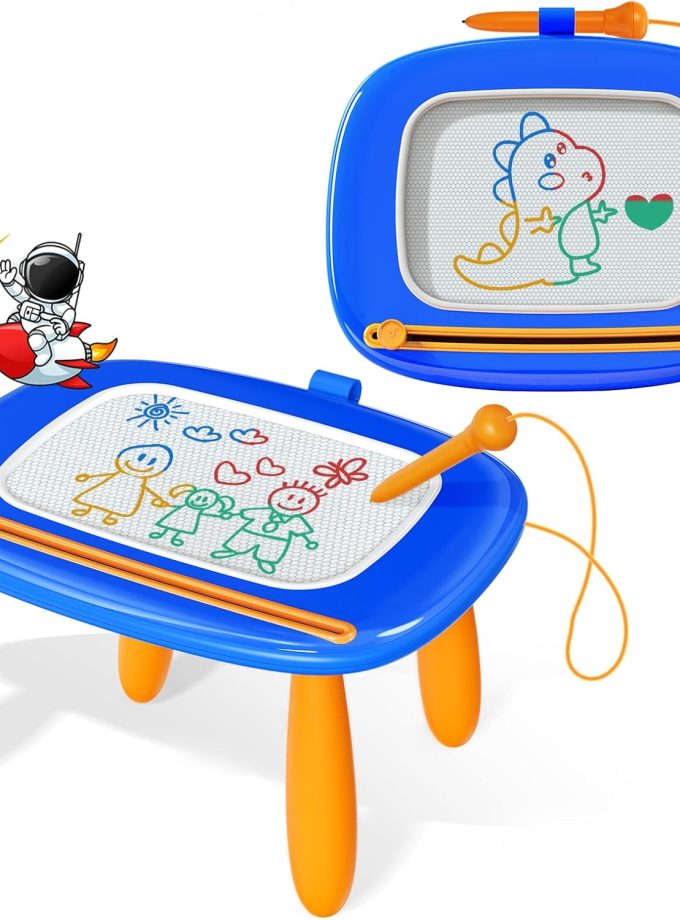 Toddlers Toys Age 1-3, Magnetic Drawing Board, Toddler Girl Toys for 1-2 Year Old, Doodle Board Pad Learning and Educational Toys for 1 2 3 Year Old Baby Kids Birthday Gift (Dark Blue)