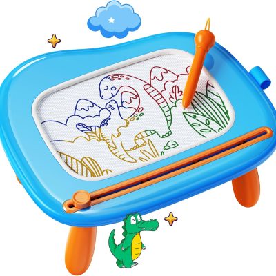 Magnetic Drawing Board, Toddler Girl Toys for 1-2 Year Old, Large Doodle Board Pad Learning and Educational Toys for 1 2 3 Year Old Baby Kids Birthday Gifts(Blue)