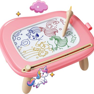 Magnetic Drawing Board, Toddler Girl Toys for 1-2 Year Old, Large Doodle Board Pad Learning and Educational Toys for 1 2 3 Year Old Baby Kids Birthday Gifts(Pink)